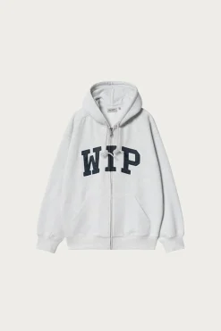 Hooded WIP Sweat Jacket - Ash Heather Stone Washed