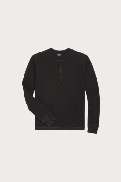 Indigo Jersey Henley Shirt - Sulfur Black