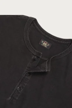 Indigo Jersey Henley Shirt - Sulfur Black
