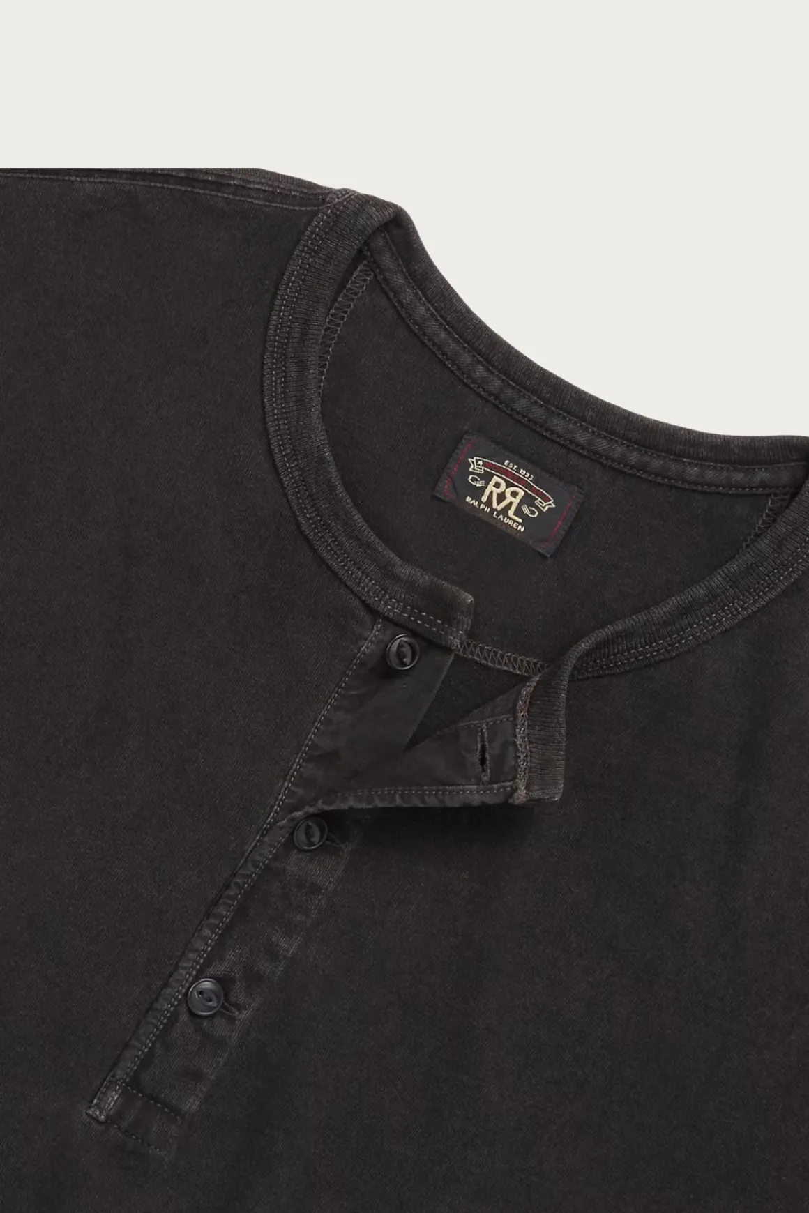 Indigo Jersey Henley Shirt - Sulfur Black