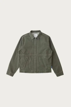 Japanese Slub Denim Jacket - Dark Sage
