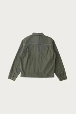 Japanese Slub Denim Jacket - Dark Sage