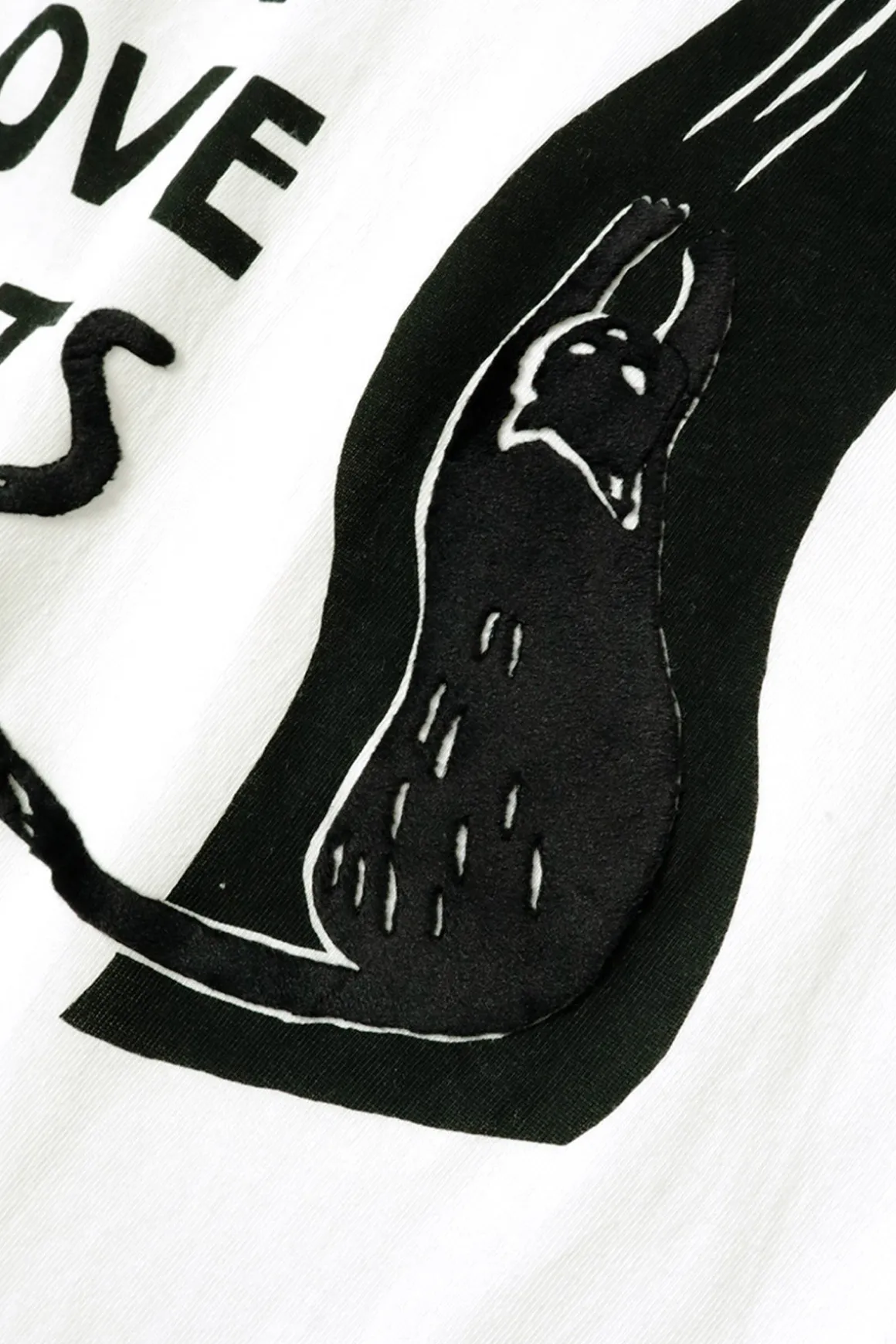 20/-Jersey Ringer T (DENIM MEN LOVE CATS SCRATCH) - White