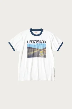 20/-Jersey RINGER T (LIFE KAPRICCIO ROAD SIGN PAINTER) - White