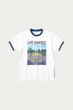 20/-Jersey RINGER T(LIFE SCHERZO ROAD SIGN PAINTER) - White
