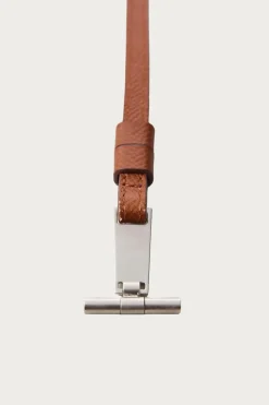 L. Days T-Bar & Leather Strap - Long - Brown