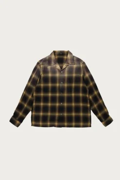 Lot. 101 Open Collar Shirt - Bleached Beige Plaid