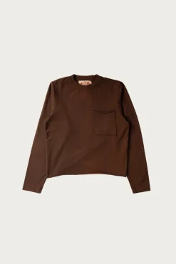 LS Raw Hem Tee - Cocoa