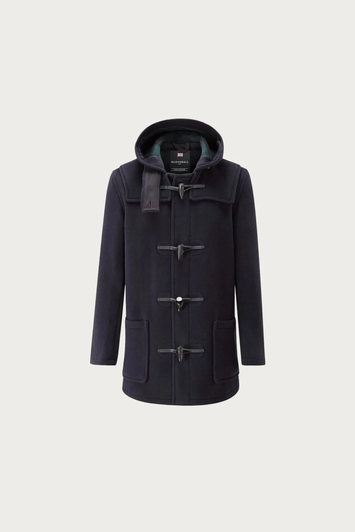 Mid-Length Morris Duffle Coat - Navy Blackwatch