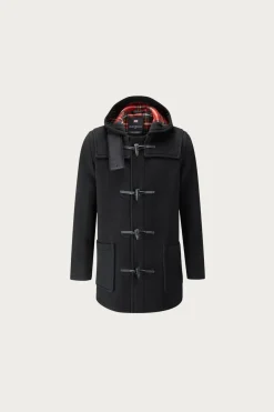 Mid-Length Morris Duffle Coat - Black Stewart