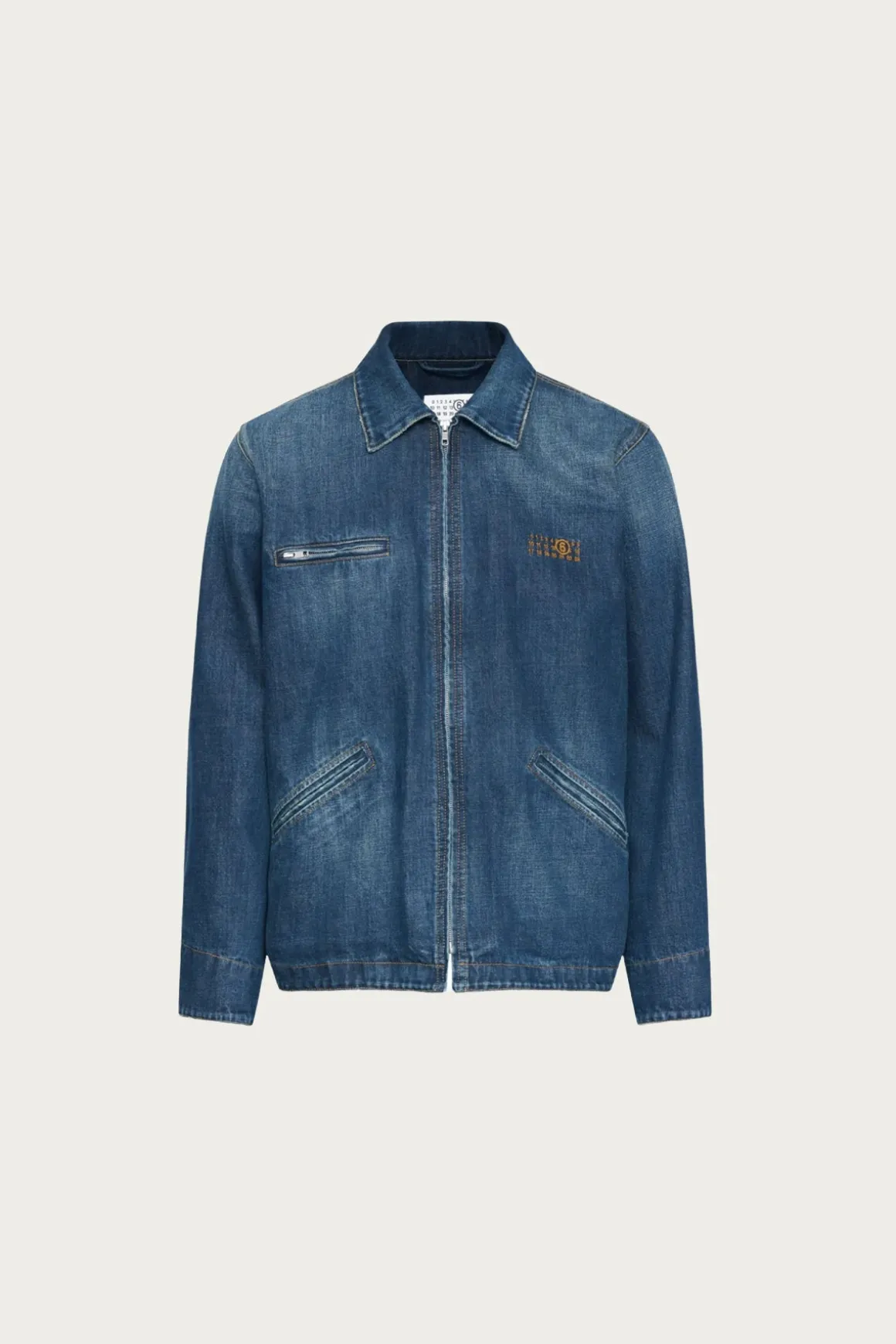 Numerals Zip Up Denim Jacket - Faded Indigo