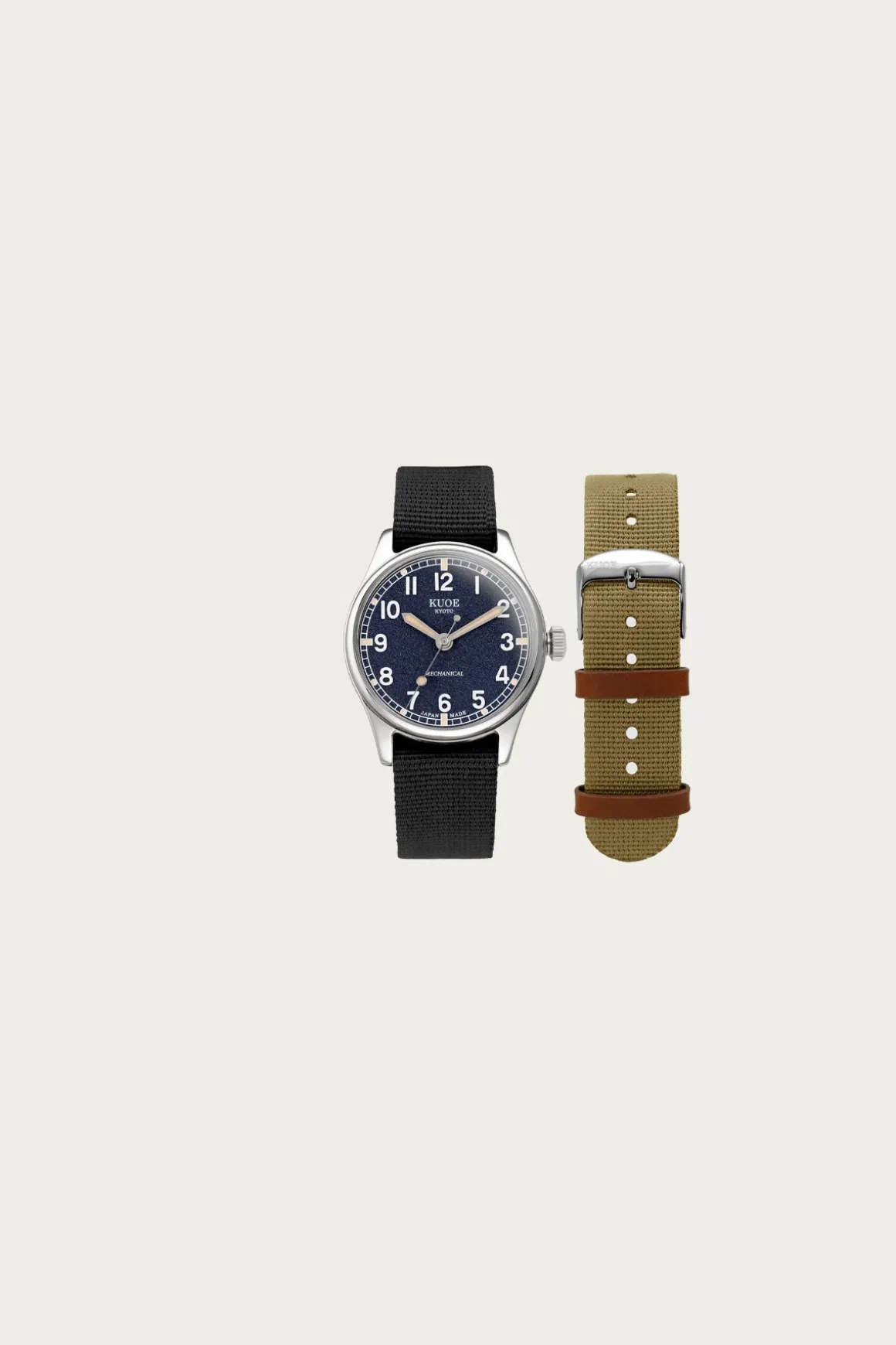Old Smith 90-002 - Automatic Navy Dial/Silver Case/Nylon Straps
