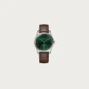 Old Smith 90-0001 - Green Dial/Silver Case/Brown Leather Strap