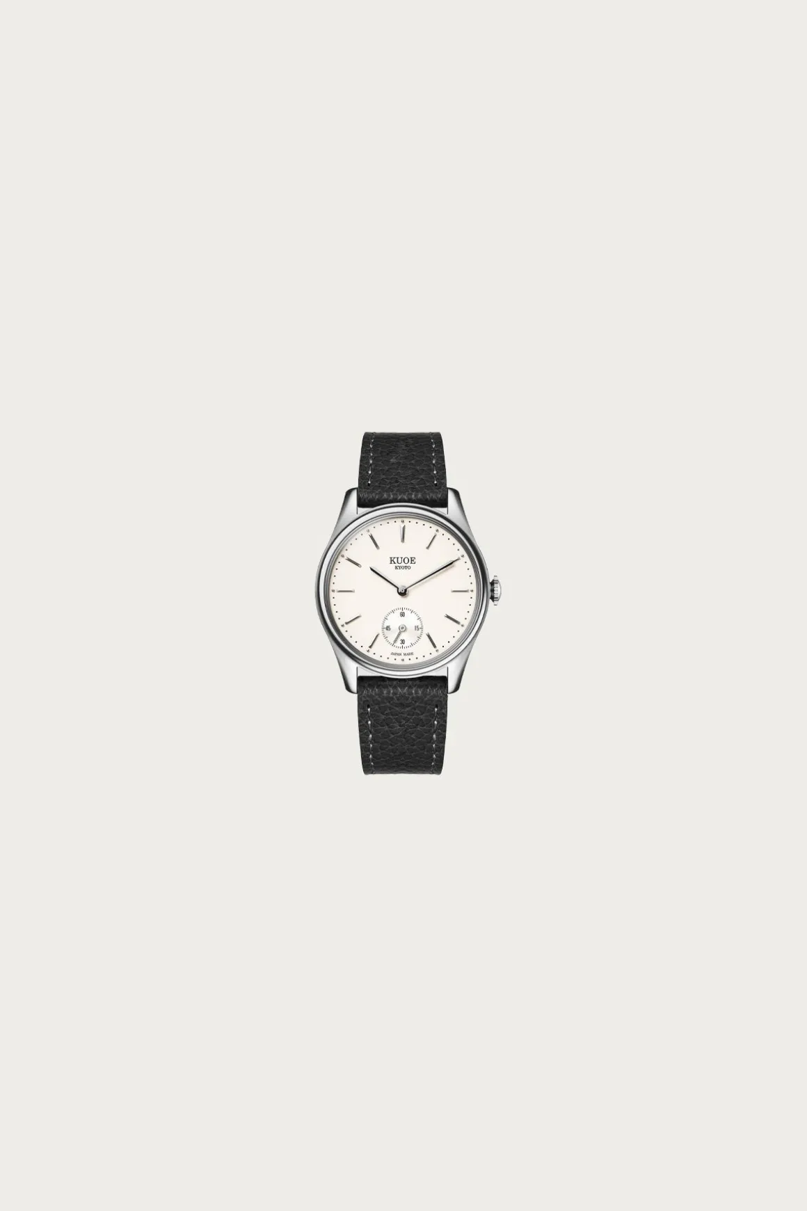 Old Smith 90-0001 - White Dial/Silver Case/Black Pebbled Leather Strap