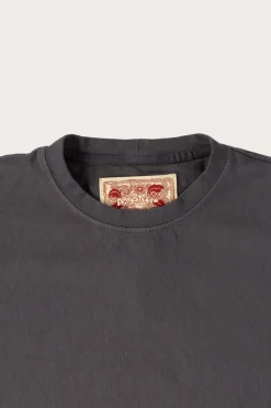On The Farm Raw Hem Tee - Washed Black