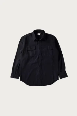 Organic Cotton Relax Fit Flannel Shirt - Navy