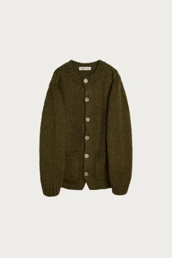Over Cardigan - Olive Mega Alpaca Wool