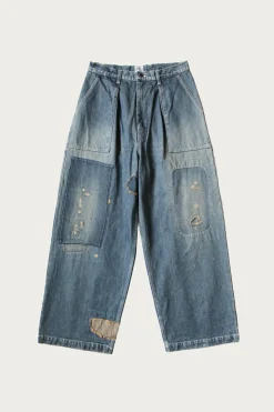 14oz Denim FATIGUE Baggy Pants (RUSHFIELD Remake) - Indigo