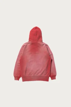 9oz. Loopwheel Raglan Hooded Sweatshirt - Faded Cherry