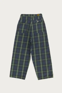 11oz Tartan Check PORT Baggy Pants - Navy