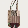 Patchwork NOVEL Tote Bag - Brown