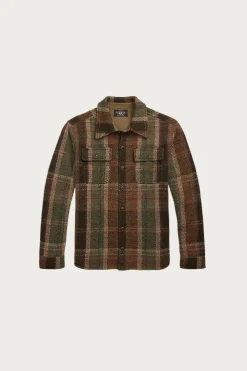 Plaid Wool-Cashmere Workshirt Sweater - Olive Multi