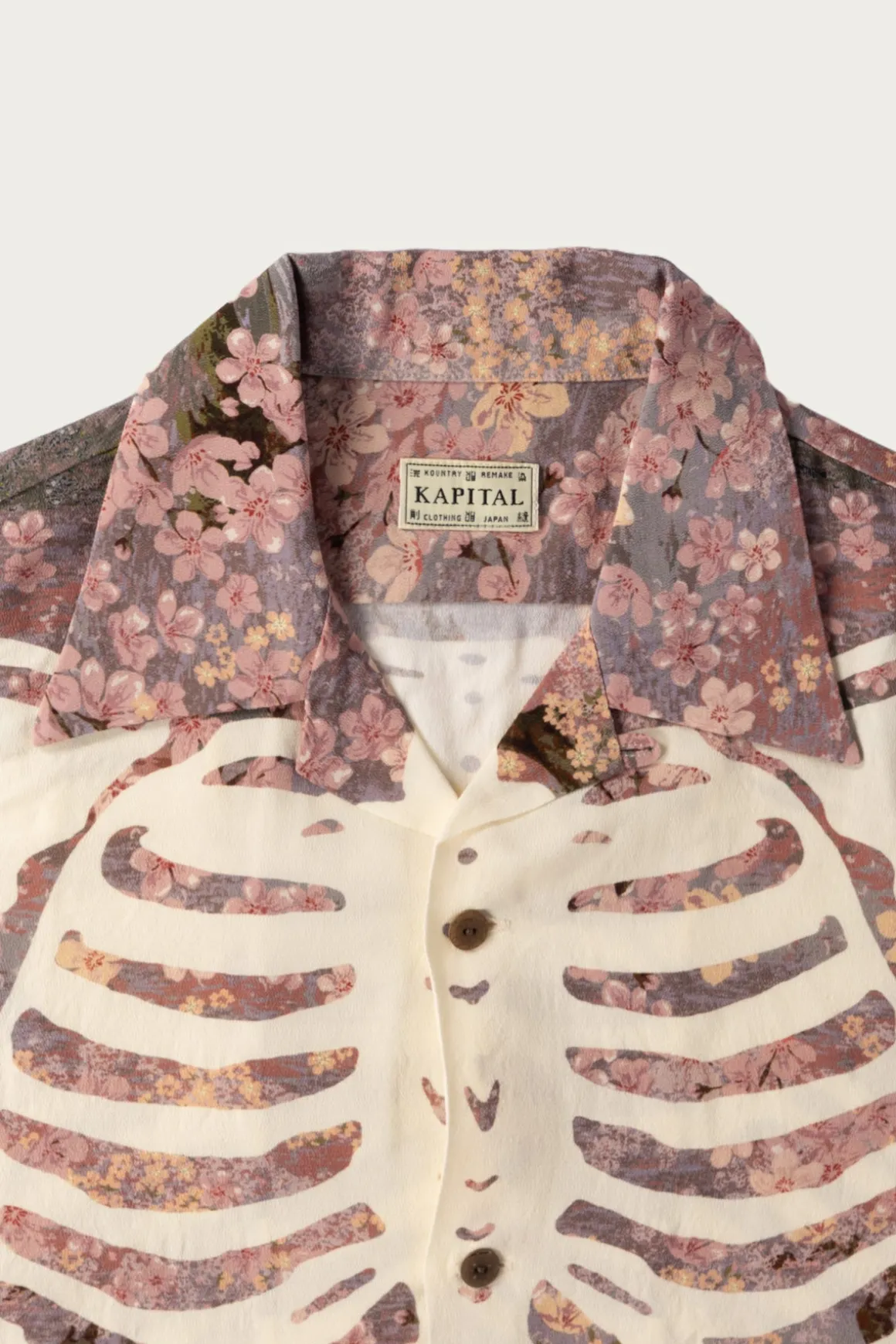 Rayon SAKURA-BONE Aloha Shirt - Grey