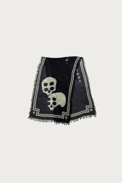 Rayon WABI SABI RAINSKULL Stole - Black