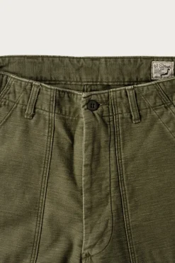 Real Used Wash Vintage Fit Fatigue Pants - Dark Olive Stone