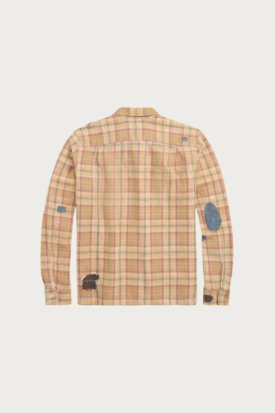Repaired Plaid Twill Camp Shirt - Orange/Multi