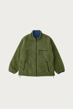 Reversible Sherpa Jacket - Olive/Dusty Navy