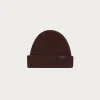 Ribbed Merino Beanie - Burgundy