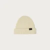 Ribbed Merino Beanie - Ecru