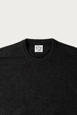 Simple Crew Neck Sweater Crafted in Japan - Charcoal Grey