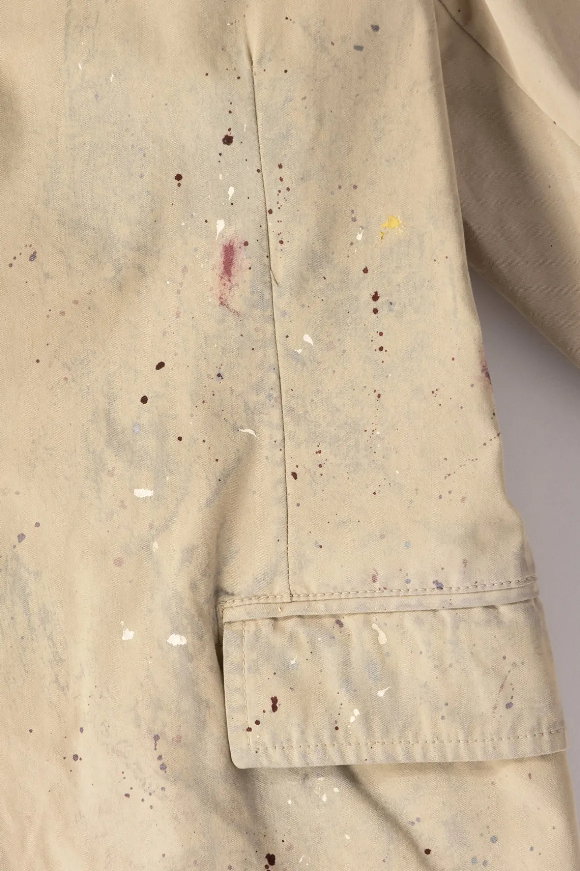 Single Breasted Paint Splatter Jacket - Sand Beige