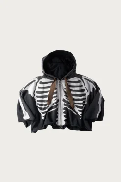 SWT Knit DEVIL Hoodie Blouson (BONE) - Black
