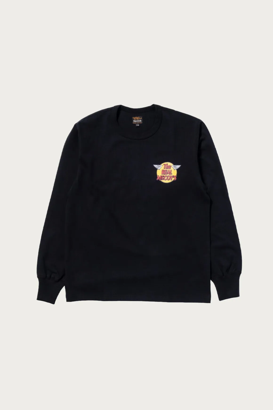 The Real McCoys Logo Tee L/S - Black