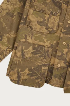 Twill Military Shirt Jacket - Leaf Camo