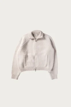 Ultra Zip Cardigan - Bone Low Twist Merino