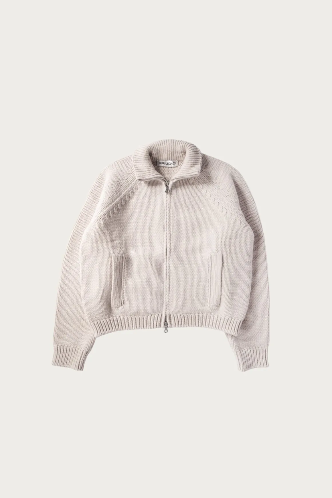 Ultra Zip Cardigan - Bone Low Twist Merino