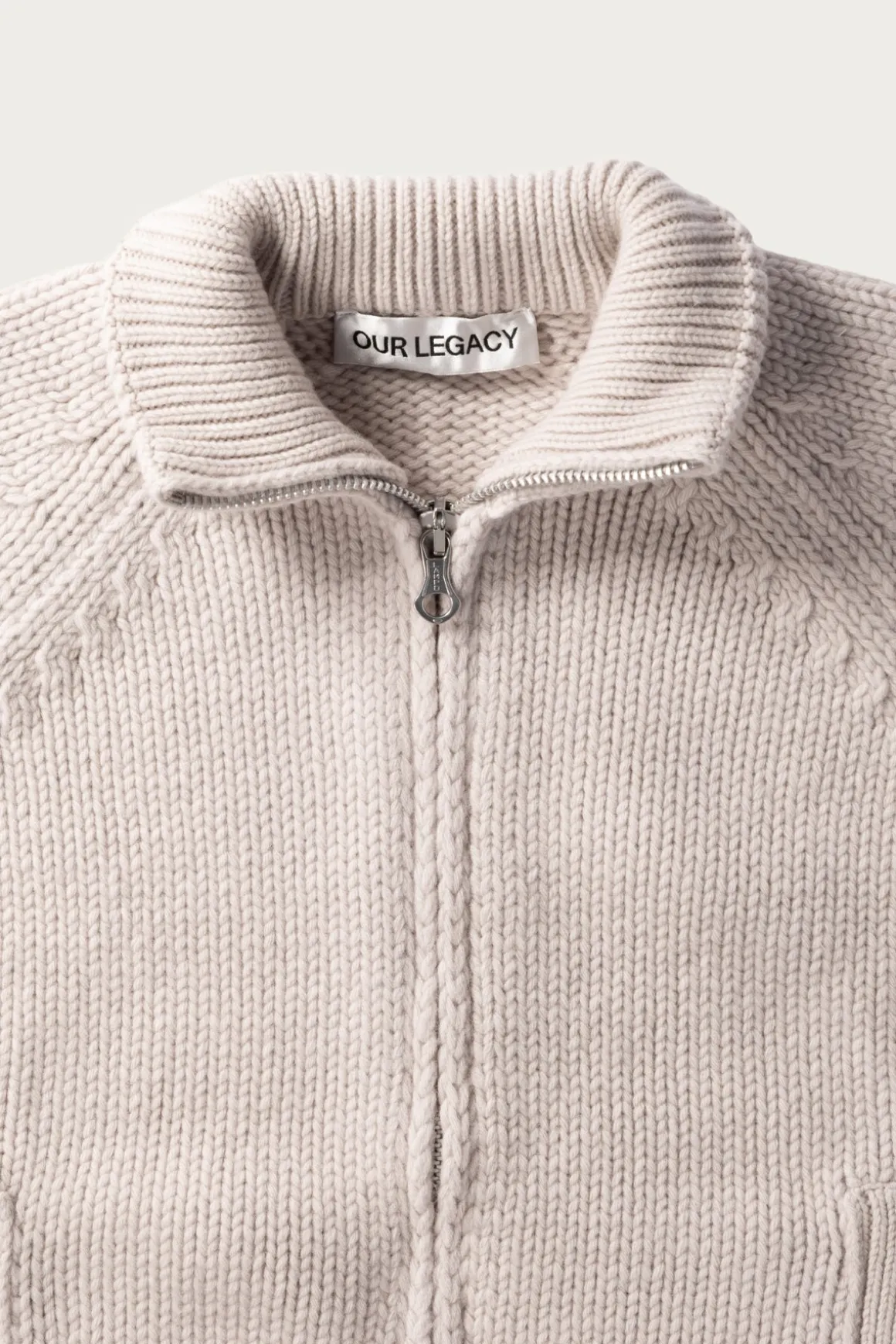 Ultra Zip Cardigan - Bone Low Twist Merino
