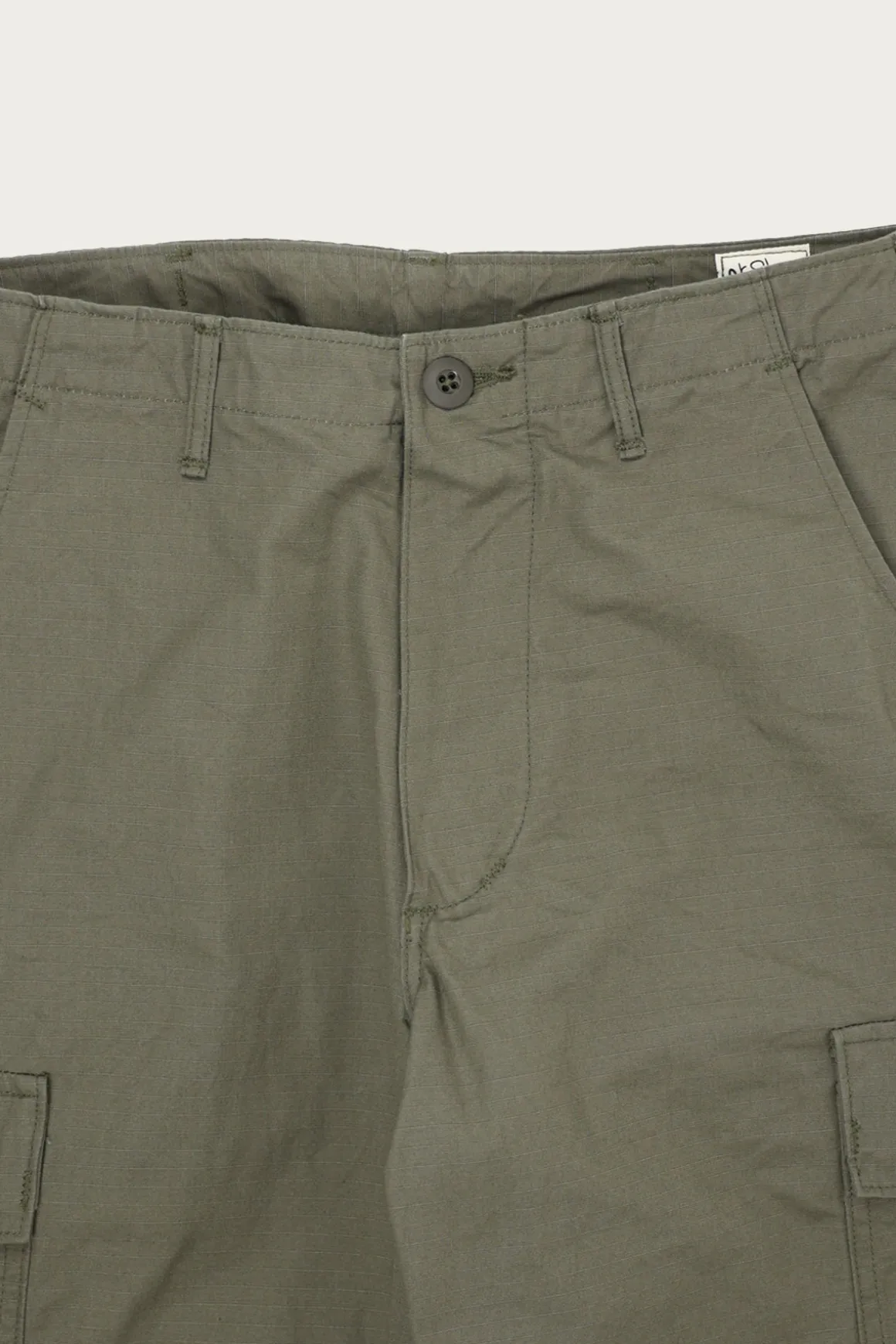 Vintage Fit 6 Pocket Cargo Pant - Olive Ripstop