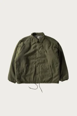 Vintage Washed Coach Jacket w/ Fleece Lining - Dark Olive