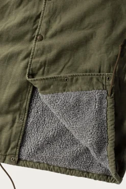 Vintage Washed Coach Jacket w/ Fleece Lining - Dark Olive