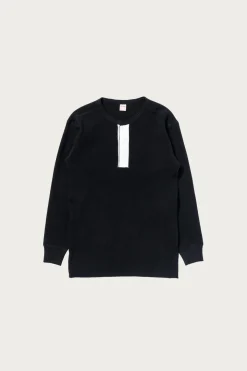 Waffle Thermal Henley Undershirt L/S - Black