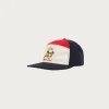 Waning Crescent Curved Front 6 Panel Hat - Navy/Multi
