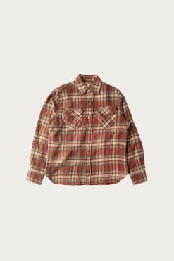 Washed Flannel Workshirt - Autumn Rust