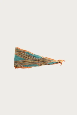 WASHER Crinkle Silk Neckerchief (PECOS Stripe) - Turquoise