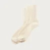 Washi/Recycled Cotton Rib Crew Socks - Raw