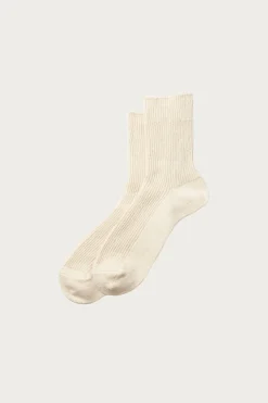 Washi/Recycled Cotton Rib Crew Socks - Raw